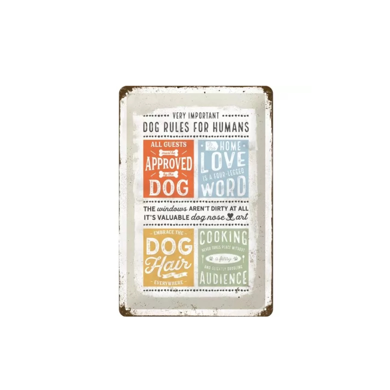 Blechschild Dog Rules