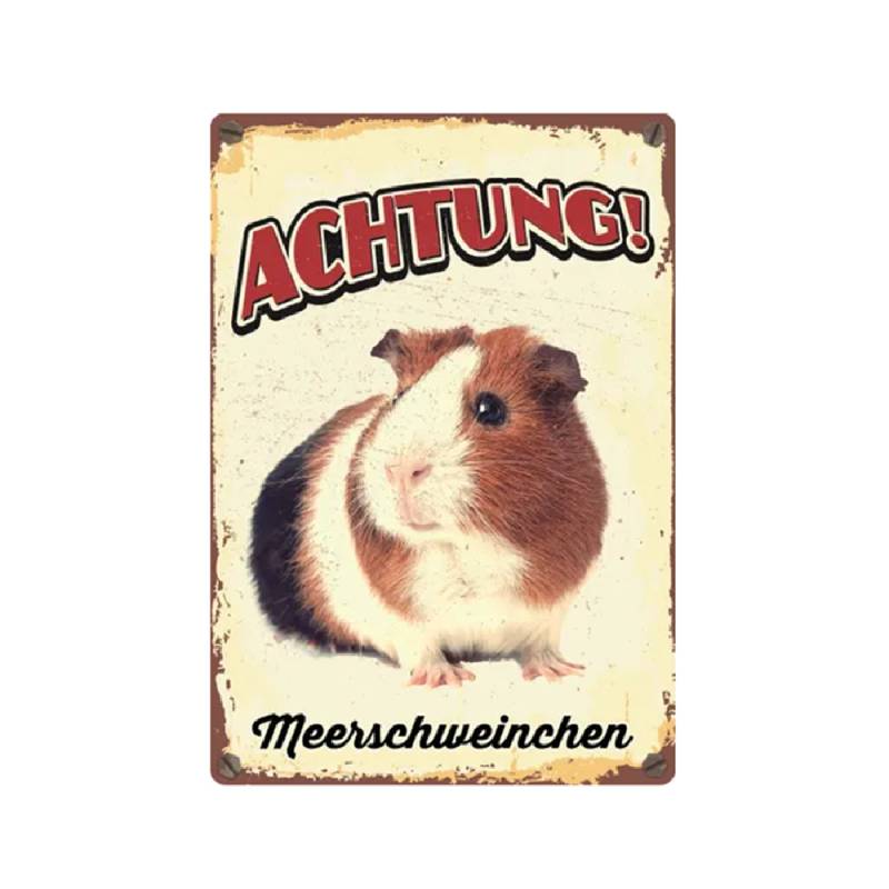 Blechschild Vintage - Meerschweinchen "ACHTUNG" Blechschild Vintage - Meerschweinchen "ACHTUNG"