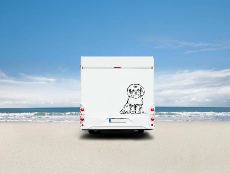 Bolonka Auto Wohnmobil Aufkleber  I Wandtattoo - H20cm / Schwarz