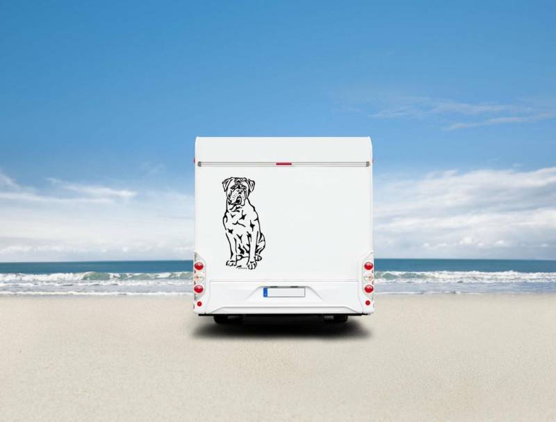 Bordeaux Dogge Wohnmobil Aufkleber I Wandtattoo - H50cm / Schwarz Bordeaux Dogge Wohnmobil Aufkleber I Wandtattoo - H50cm / Schwarz