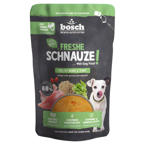 Bosch Freshe Schnauze Pute + Quinoa + Spinat 250 g - 8 Stück