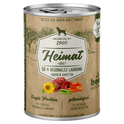 Bosch Heimat Adult mit regionalem Landrind, Erbsen & Karotten 400 g