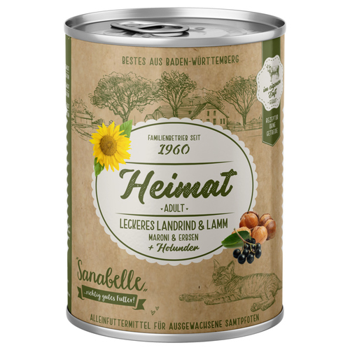 Bosch Sanabelle Heimat Adult leckeres Landrind & Lamm 400 g - 12 Stück