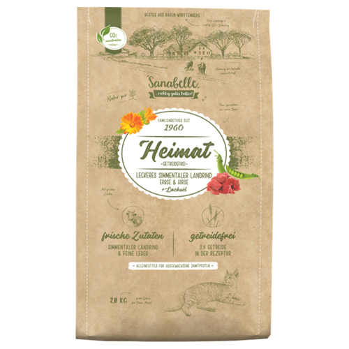 Bosch Sanabelle Heimat Getreidefrei leckeres Simmentaler Landrind mit Erbsen & Hirse 2 kg