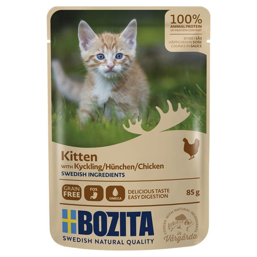 Bozita Kitten Häppchen in Soße mit Hühnchen 85 g - 12 Stück
