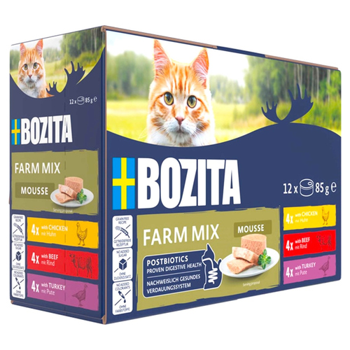 Bozita Mousse Mixed Farm 12 x 85 g Bozita Mousse Mixed Farm 12 x 85 g