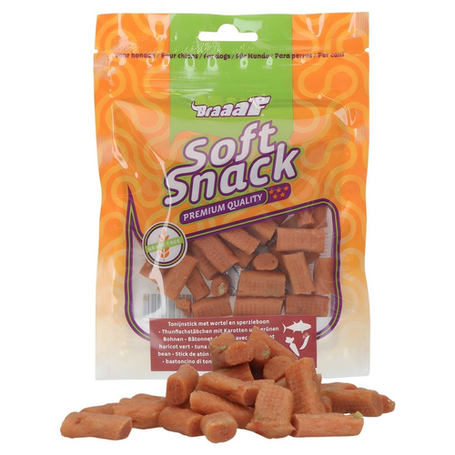 Braaaf Hundesnack Soft Snack Thunfischstäbchen mit Karotten 85 g