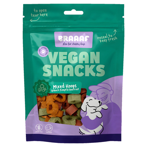 Braaaf Vegan Snack Mixed Hoops Spinach Pumpkin Beetroot