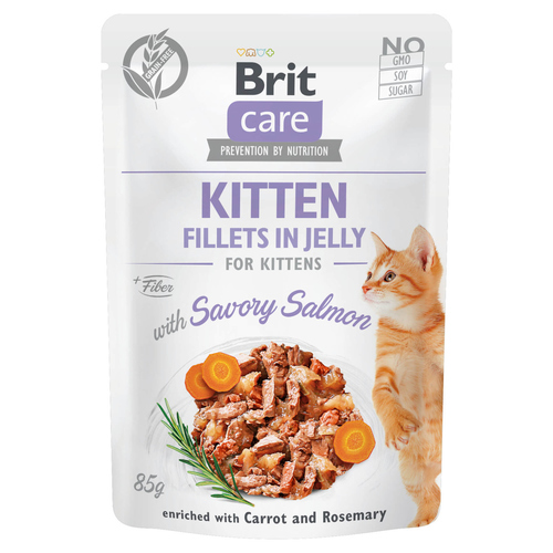 Brit Care Kitten Fillets in Jelly with Savory Salmon 85 g - 24 Stück Brit Care Kitten Fillets in Jelly with Savory Salmon 85 g - 24 Stück