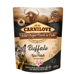 Carnilove Nassfutter für Hunde Adult Beutel Büffel & Rosenblätter - Sparpaket: 12 x 300g