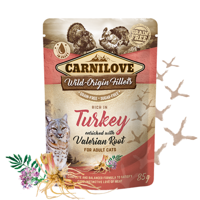 Carnilove Nassfutter für Katze Rich in Turkey enriched with Valerian - Sparpaket: 24 x 85g