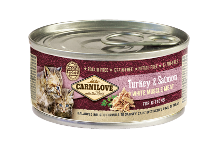 Carnilove Nassfutter für Katze Turkey & Salmon for kittens - Sparpaket: 12 x 100g