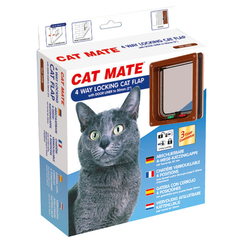 Cat Mate 4-Wege Katzentür mit Magnetverschluss 235 B braun