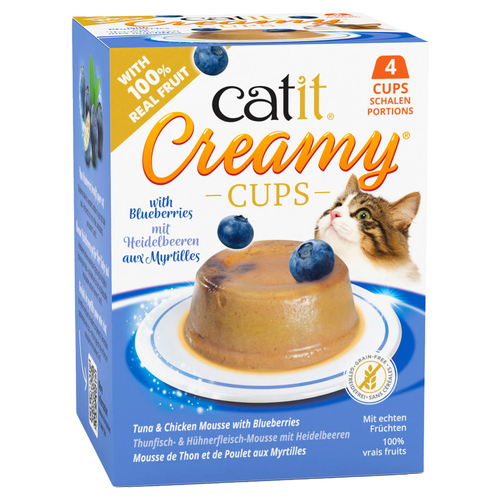 Catit Creamy Cups Thunfisch & Huhn mit Blaubeere 4 x 25 g Catit Creamy Cups Thunfisch & Huhn mit Blaubeere 4 x 25 g