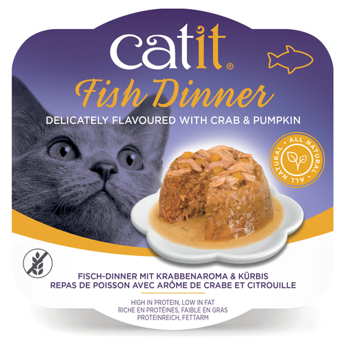 Catit Dinner Fisch mit Krabbengeschmack & Kürbis 80 g