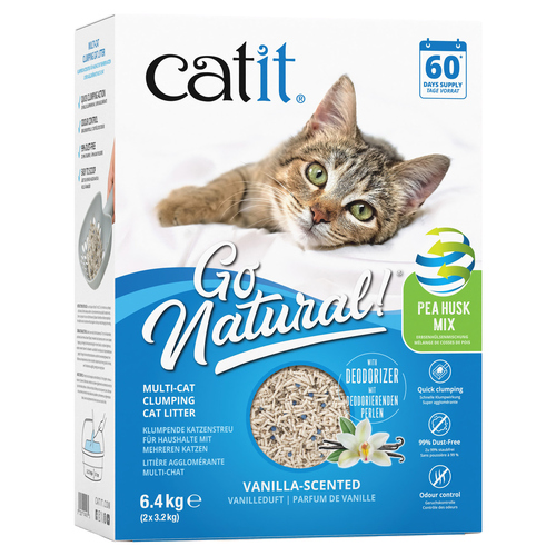 Catit Go Natural! Katzenstreu Erbsenhülsen und Bentonit-Ton 6,4 kg