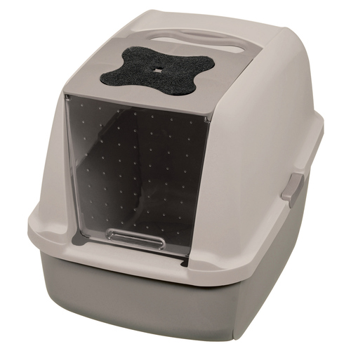 Catit Katzentoilette mit Abdeckung grau
