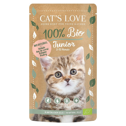 Cats Love Junior Bio Geflügel 100 g - 6 Stück Cats Love Junior Bio Geflügel 100 g - 6 Stück
