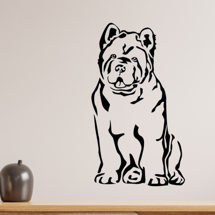 Chow Chow Kurzhaar Aufkleber – Ganzkörper Motiv für Auto, Wohnmobil & Wandtattoo - H20cm / Weiß