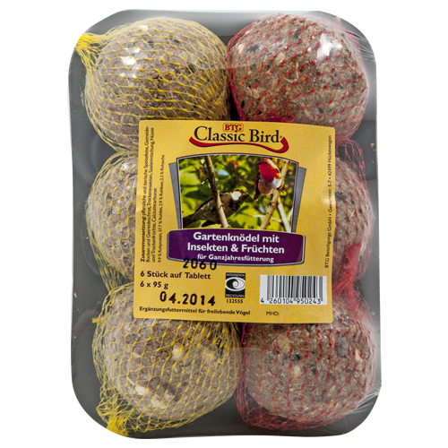 Classic Bird Gartenknödel mit Insekten & Früchten 16 x 6 Stück Classic Bird Gartenknödel mit Insekten & Früchten 16 x 6 Stück