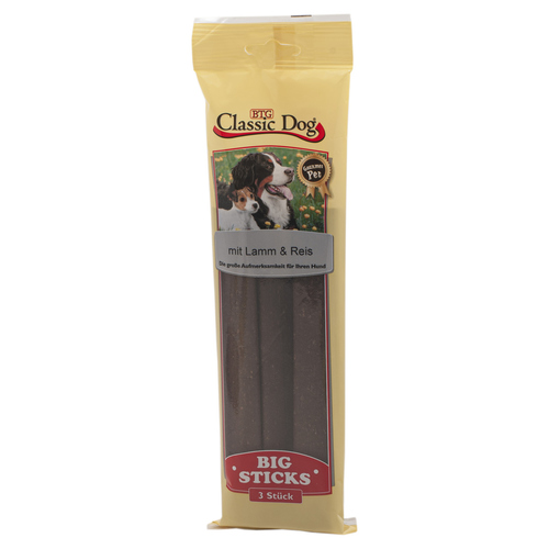 Classic Dog Big Sticks Lamm & Reis 3er Pack - 16 Stück