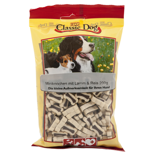 Classic Dog Snack Miniknochen mit Lamm & Reis 200 g - 12 Stück