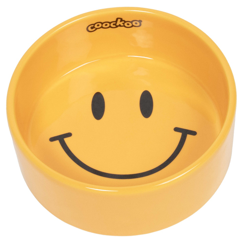 Coockoo Hunde Futternapf Smiley gelb, Größe: L / Fassungsvermögen: 1150 ml