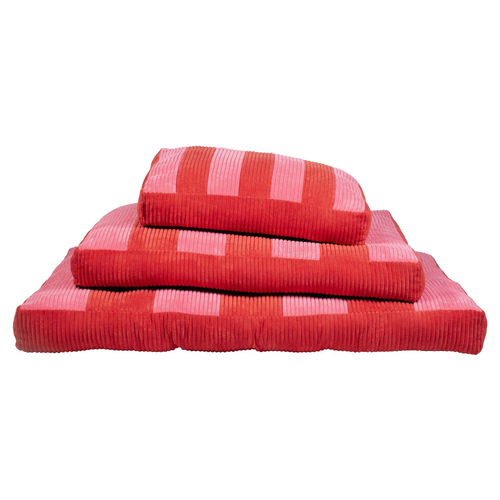 Coockoo Hundekissen Cozy Stripe rot/rosa, Größe: L