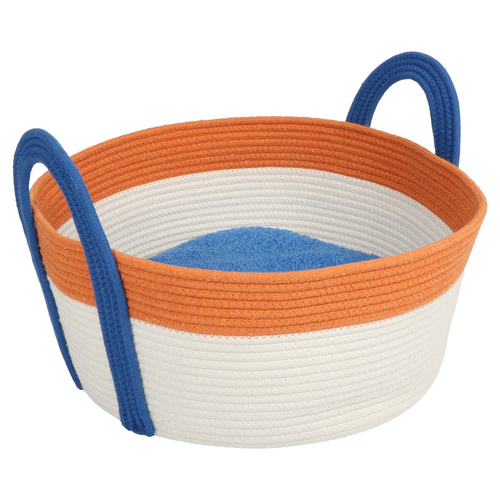 Coockoo Katzenkorb Binge orange/blau, Maße: 44 x 44 x 20 cm