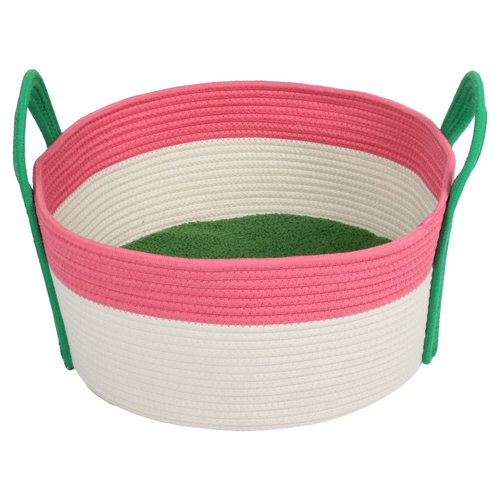 Coockoo Katzenkorb Binge rosa/grün, Maße: 44 x 44 x 20 cm