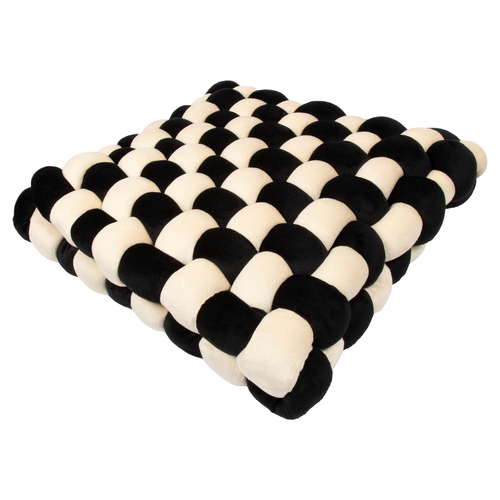 Coockoo Kissen Velvet Vibe schwarz/beige, Maße: 40 x 40 x 9.5 cm