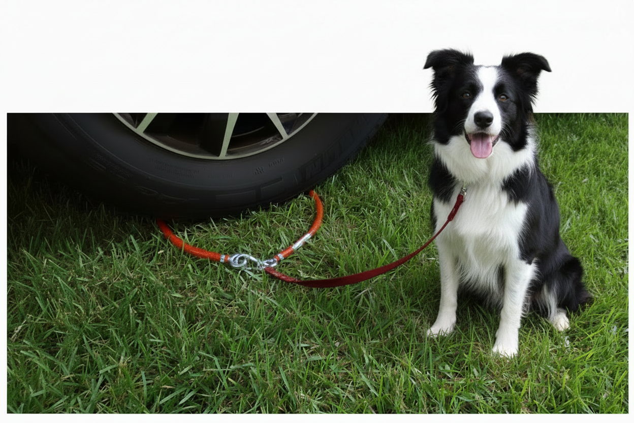 DOGsafer – Hunde-Anleinen-Befestigung für Van/ Wohnwagen/ Wohnmobil - Rot