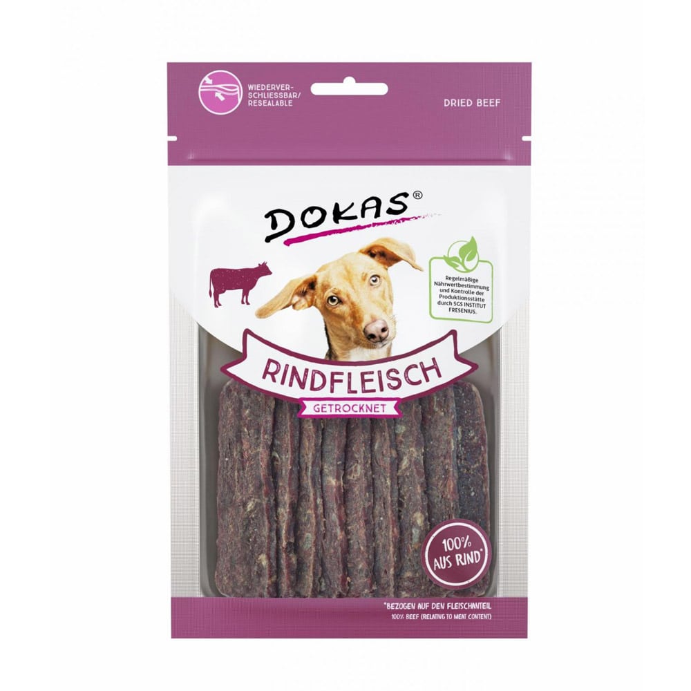 DOKAS Hundesnacks Fleisch getrocknet 70g - Rind