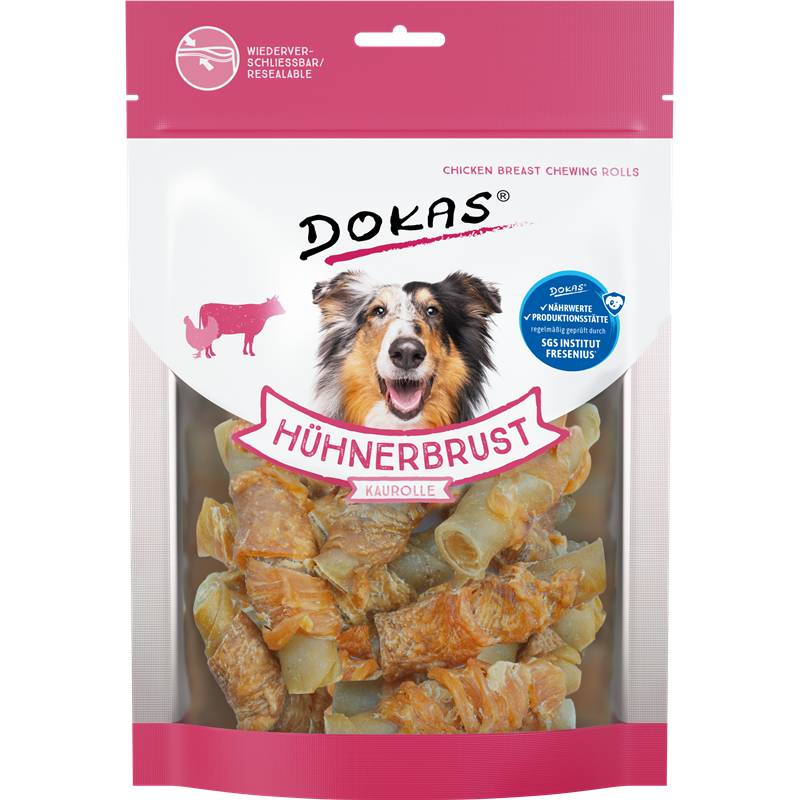 DOKAS Hundesnacks Hühnerbrust Kaurolle - 250g