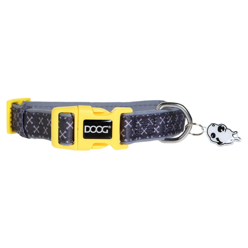 DOOG Halsband Odie grau/gelb, Größe: S