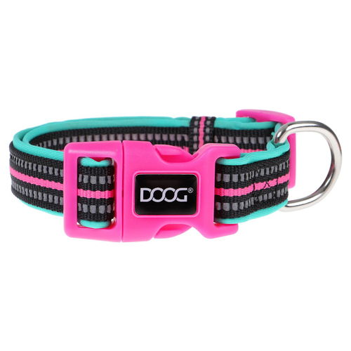 DOOG Neon Halsband Rin Tin Tin grün/pink, Größe: M