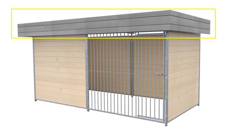 Dachblende für SAUERLAND Hundezwinger 2 x 3 m Platingrau