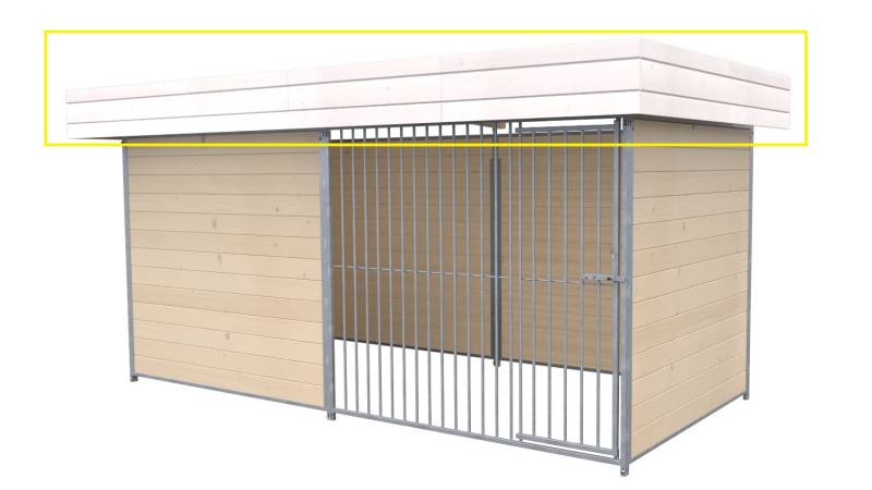 Dachblende für SAUERLAND Hundezwinger 2 x 3 m Weiß lasiert