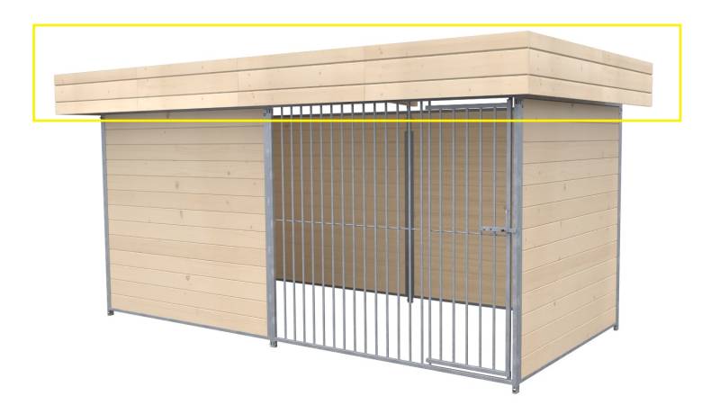 Dachblende für SAUERLAND Hundezwinger 2 x 3 m naturbelassen