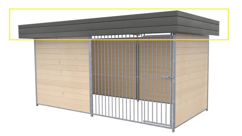 Dachblende für SAUERLAND Hundezwinger 2 x 4 m Graphitgrau