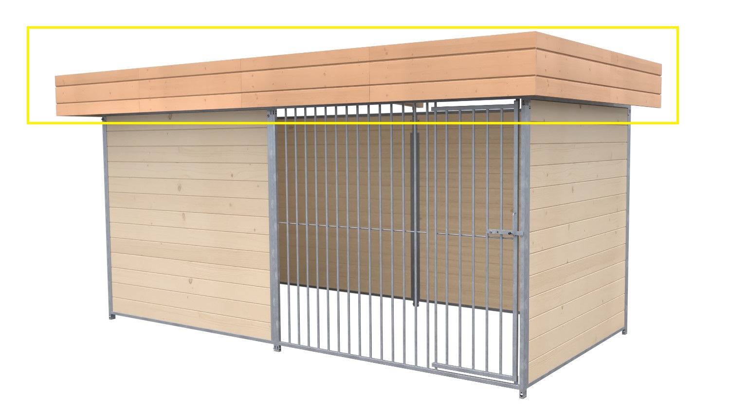 Dachblende für SAUERLAND Hundezwinger 2 x 4 m braun imprägniert