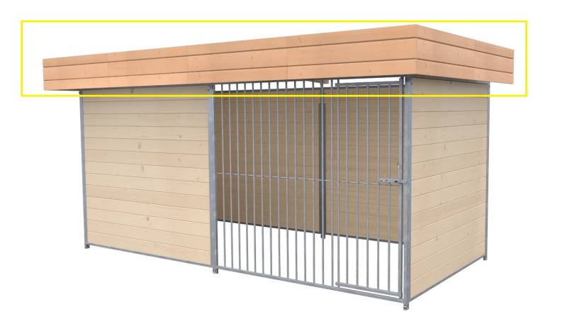 Dachblende für SAUERLAND Hundezwinger 2 x 4 m braun imprägniert