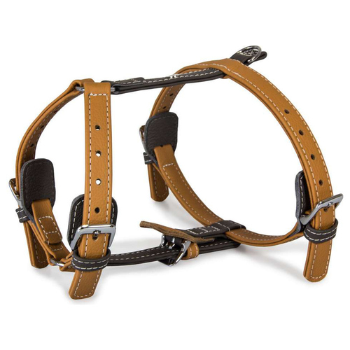 Das Lederband Geschirr Amsterdam Caramel/Lava, Halsumfang: 35-55 cm