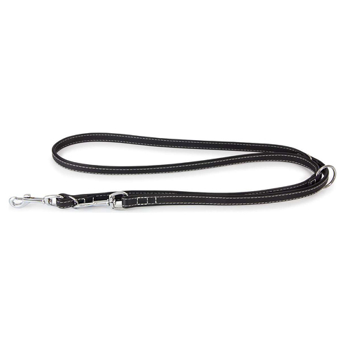 Das Lederband Hunde Führleine Barcelona Black, Maße: 200 cm / 18 mm
