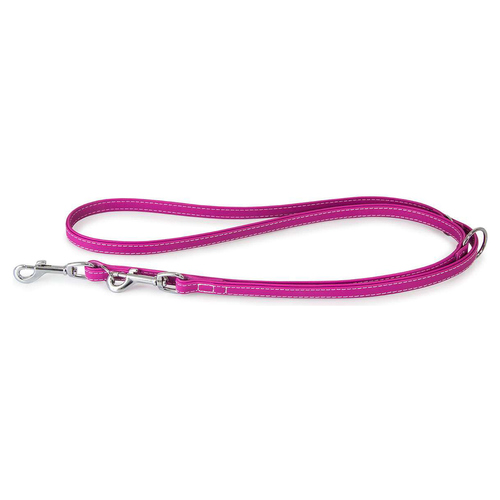 Das Lederband Hunde Führleine Barcelona Rose-Violet, Maße: 200 cm / 14 mm