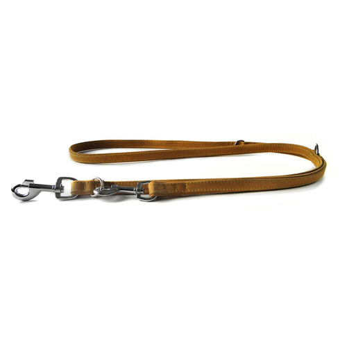 Das Lederband Hunde Führleine Boston sand/sand, Länge: 200 cm / Breite: 22 mm