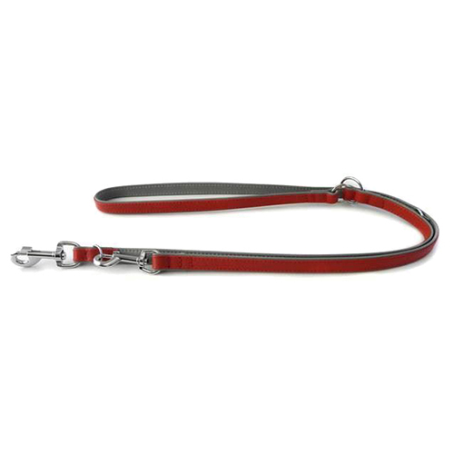 Das Lederband Hunde Führleine Firenze carnelian/stone, Länge: 200 cm / Breite: 22 mm