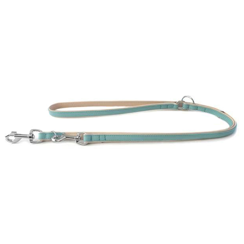 Das Lederband Hunde Führleine Firenze electric blue/nude
