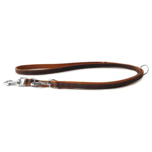 Das Lederband Hunde Führleine Roma mocca/cognac, Länge: 200 cm / Breite: 18 mm