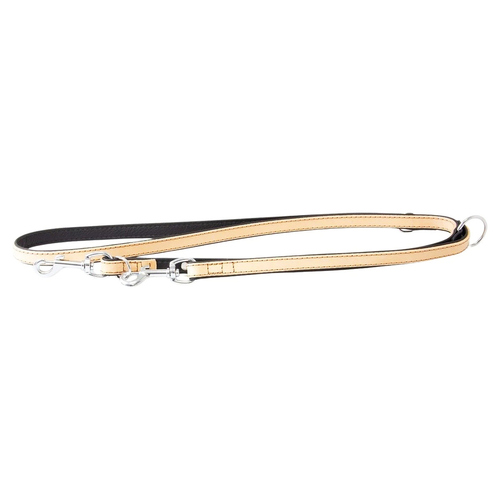 Das Lederband Hundeführleine Vancouver Natural/Black, Maße: 200 cm / 22 mm